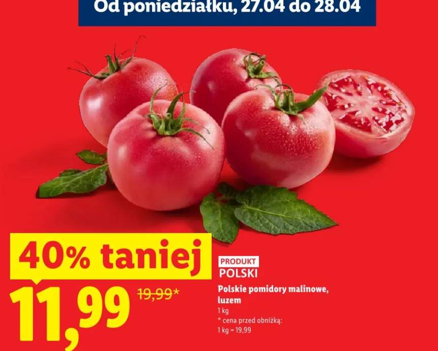 Pomidory malinowe polskie luzem