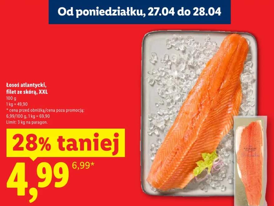 Łosoś atlantycki filet ze skórą XXL
