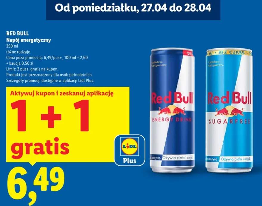 Napój energetyczny Red Bull Sugarfree
