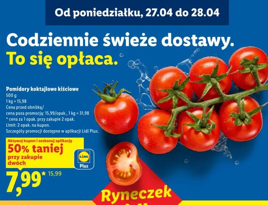 Pomidory koktajlowe kiściowe