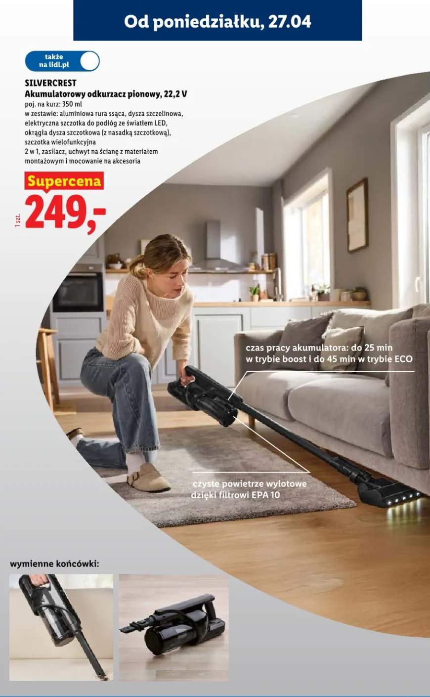 Akumulatorowy odkurzacz pionowy Silvercrest 22,2V