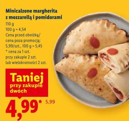Minicalzone margherita z mozzarellą i pomidorami Piekarnia Lidla