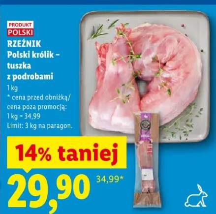 Polski królik tuszka z podrobami Rzeźnik