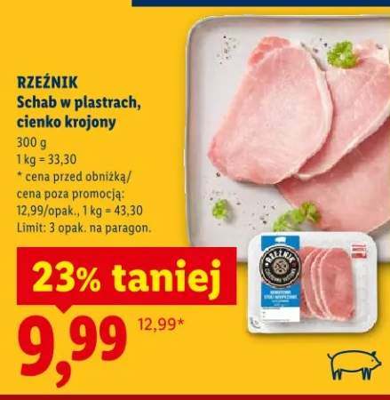 Schab w plastrach cienko krojony Rzeźnik