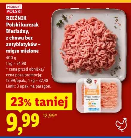 Kurczak Biesiadny z chowu bez antybiotyków mięso mielone Polski Rzeźnik