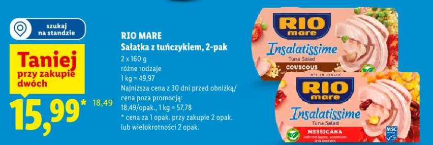 Sałatka z tuńczykiem 2-pak Rio Mare Insalatissime