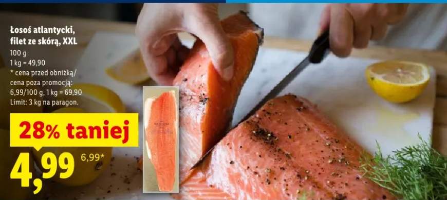 Łosoś atlantycki filet ze skórą XXL