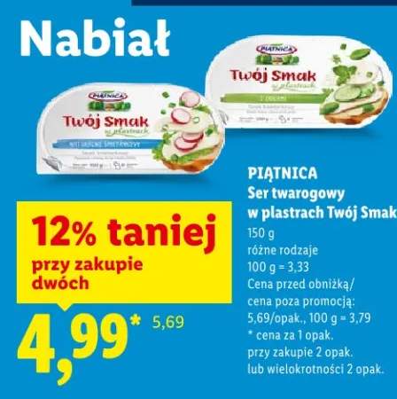 Ser twarogowy w plastrach Piątnica Twój Smak