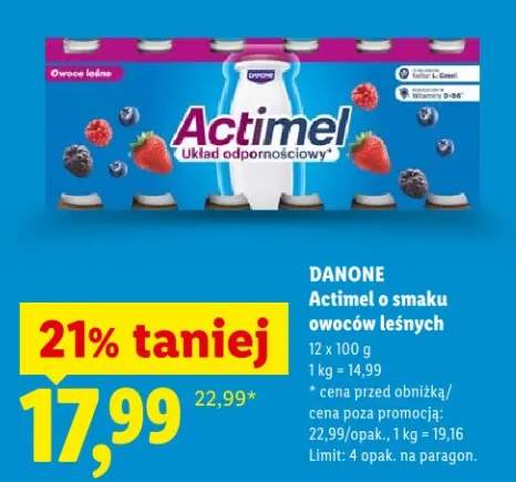 Actimel o smaku owoców leśnych Danone
