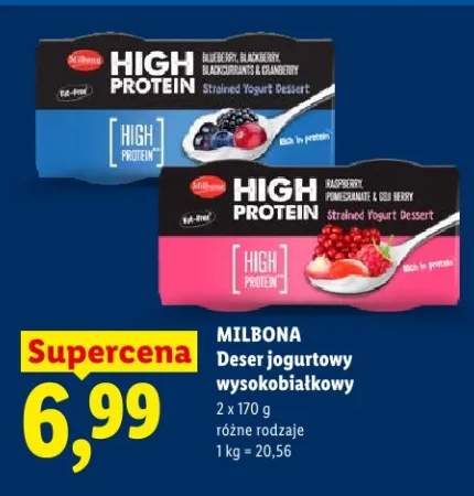 Deser jogurtowy wysokobiałkowy Milbona High Protein