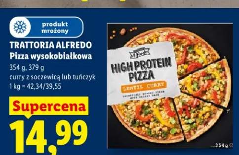Pizza wysokobiałkowa Trattoria Alfredo curry z soczewicą mrożona