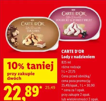 Lody z nadzieniem Yoghurt Forest Fruit Carte D'Or