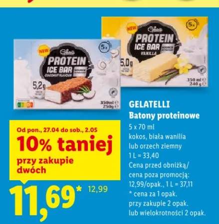 Batony proteinowe biała wanilia Gelatelli