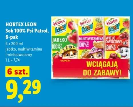 Sok 100% Psi Patrol wieloowocowy Hortex Leon