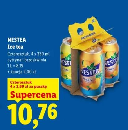 Ice tea cytryna i brzoskwinia Nestea czterosztuk