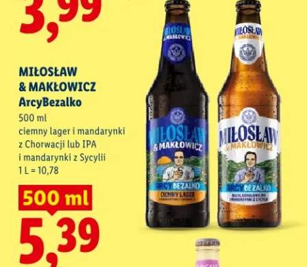 Piwo bezalkoholowe Miłosław & Makłowicz ArcyBezalko IPA i mandarynki z Sycylii