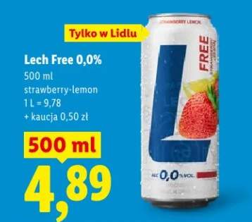 Piwo bezalkoholowe Lech Free 0,0% strawberry-lemon