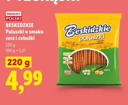Paluszki o smaku sera i cebulki Beskidzkie