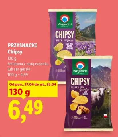 Chipsy śmietana z nutą czosnku Przysnacki