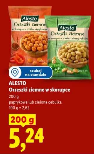 Orzeszki ziemne w skorupce o smaku zielonej cebulki Alesto