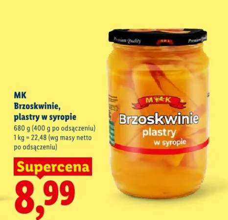 Brzoskwinie plastry w syropie MK