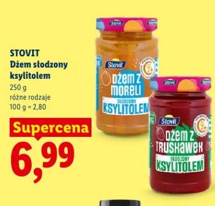 Dżem słodzony ksylitolem Stovit z moreli