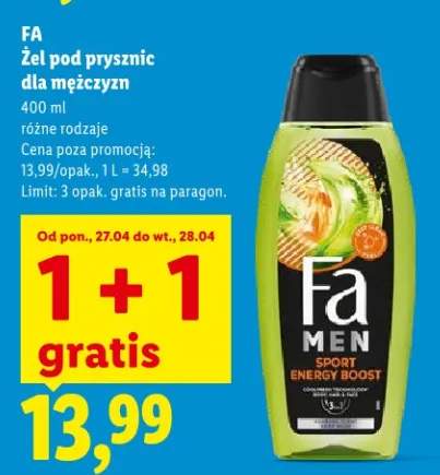 Żel pod prysznic dla mężczyzn Fa Men Sport Energy Boost