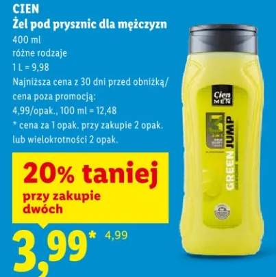 Żel pod prysznic dla mężczyzn Cien Green Jump