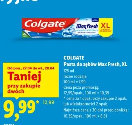 Pasta do zębów Colgate Max Fresh XL