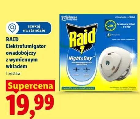 Elektrofumigator owadobójczy z wymiennym wkładem Raid Night&Day