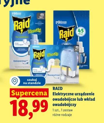 Elektryczne urządzenie owadobójcze Raid Family