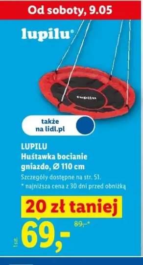 Huśtawka bocianie gniazdo Lupilu Ø110cm