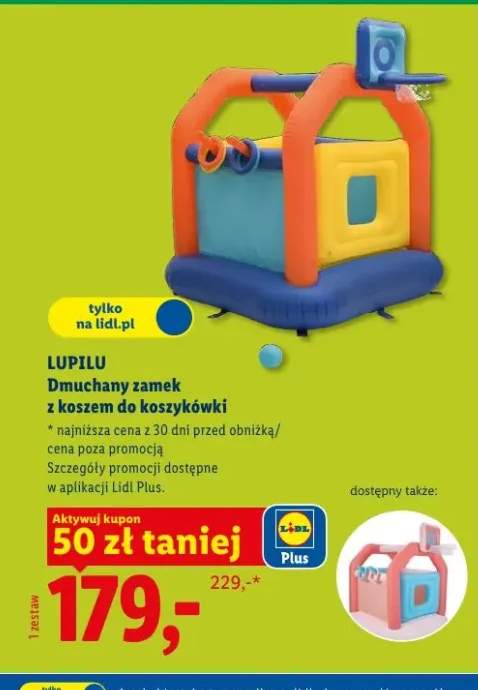 Dmuchany zamek Lupilu z koszem do koszykówki