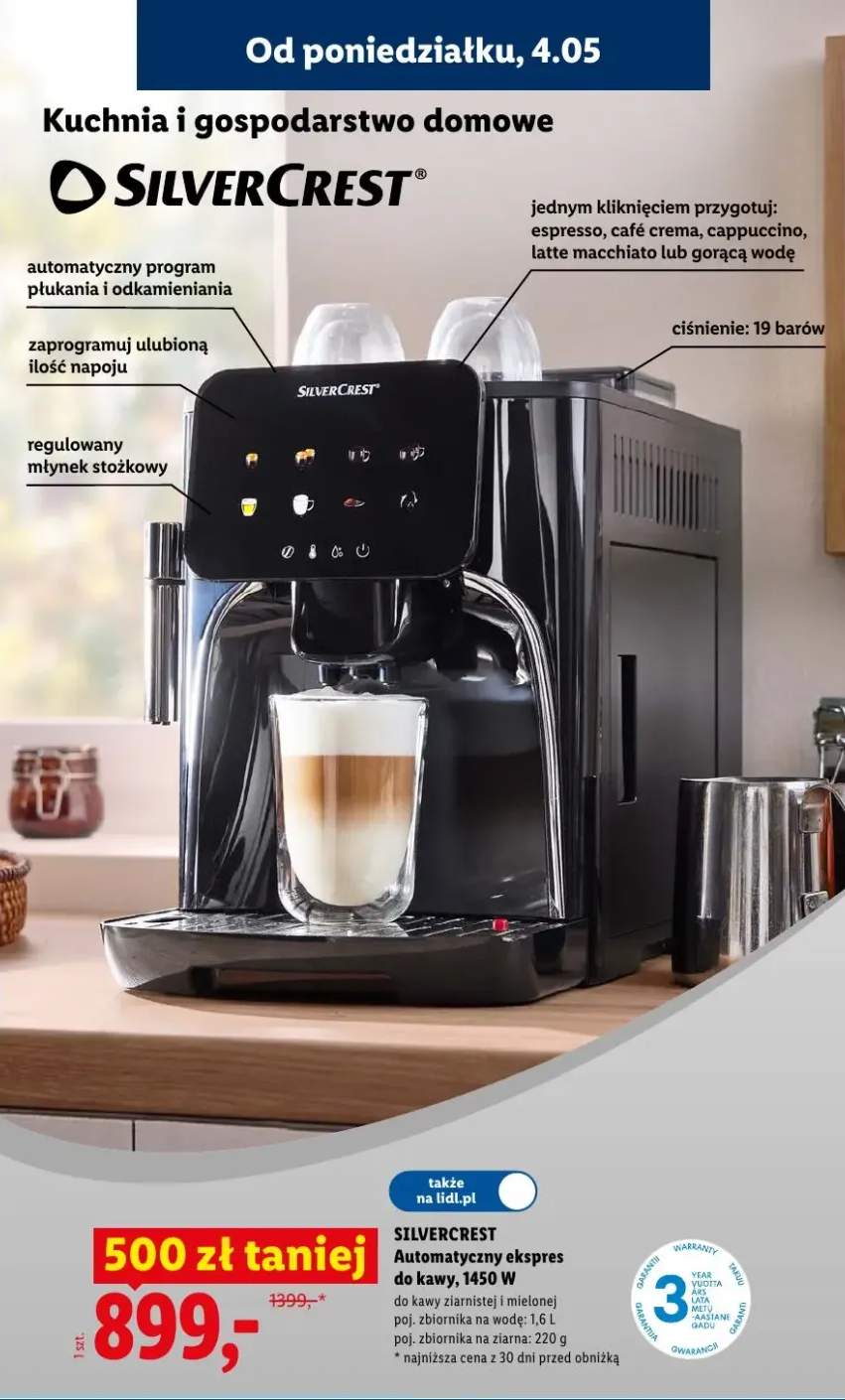 Ekspres automatyczny do kawy SilverCrest 1450W