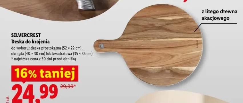 Deska do krojenia okrągła SilverCrest 40x30cm