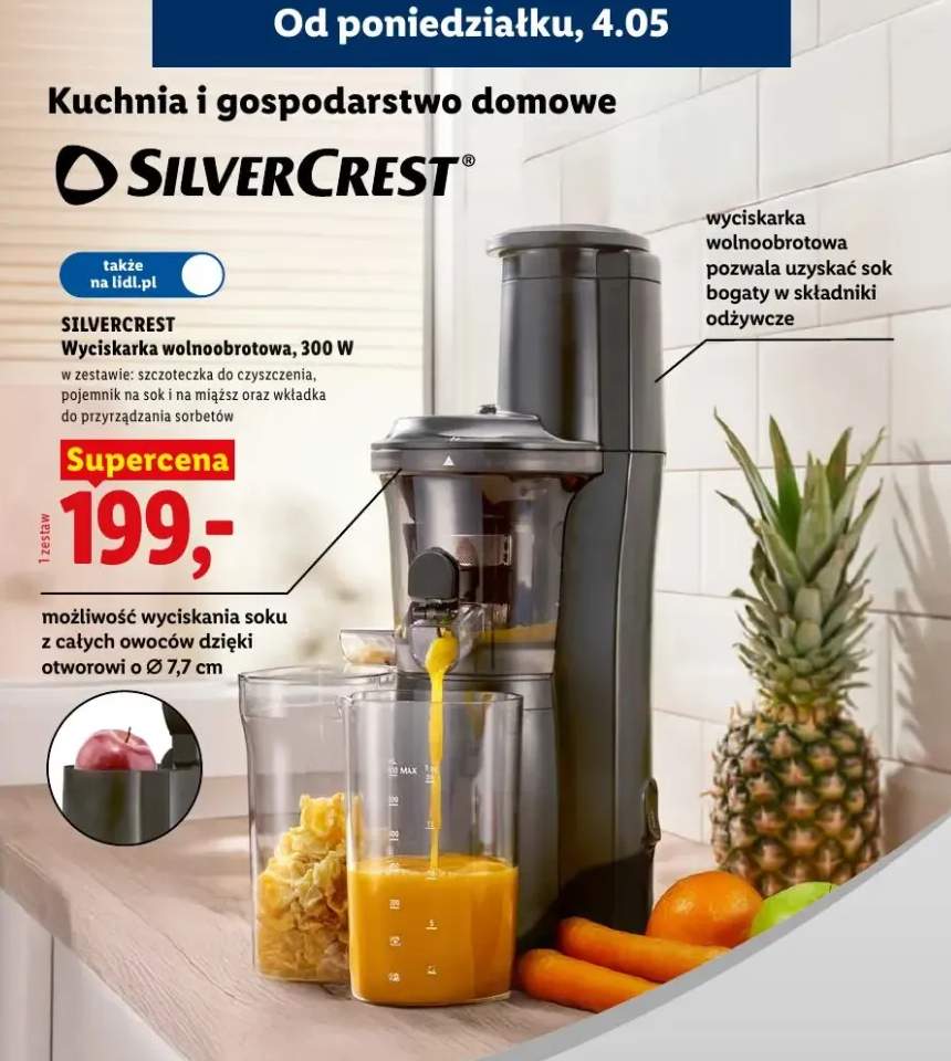 Wyciskarka wolnoobrotowa SilverCrest 300W