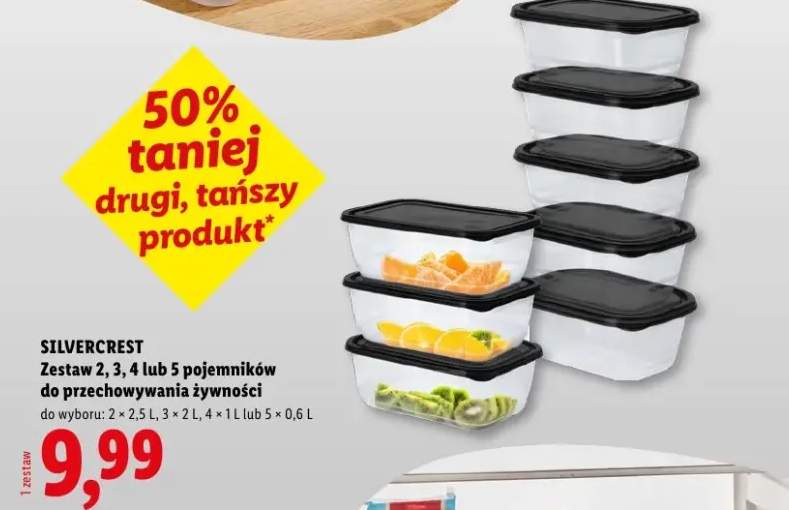 Zestaw 5 pojemników do przechowywania żywności SilverCrest 5×0,6l