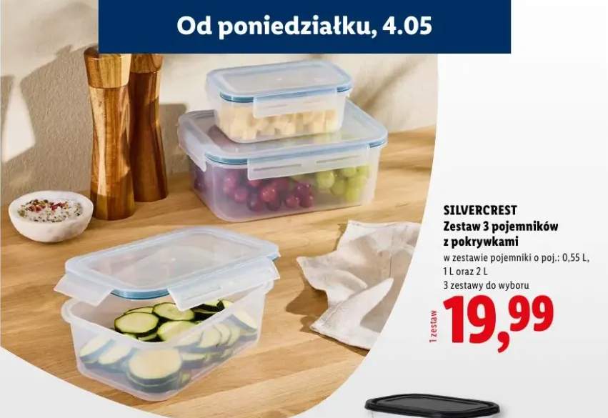 Zestaw 3 pojemników z pokrywkami SilverCrest