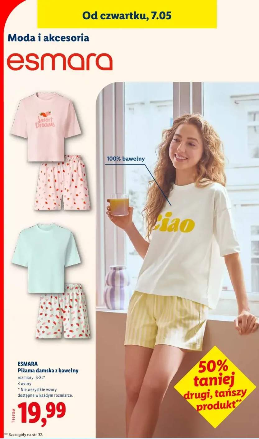 Piżama damska z bawełny Esmara