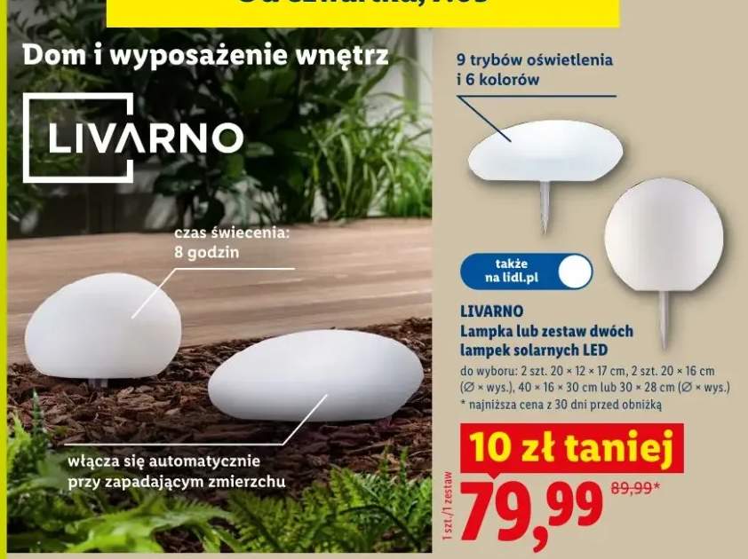 Lampka solarna LED lub zestaw dwóch lampek solarnych LED Livarno