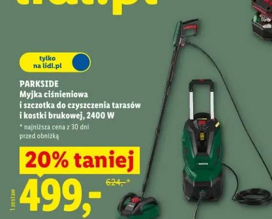 Myjka ciśnieniowa z szczotką do czyszczenia tarasów i kostki brukowej Parkside 2400W