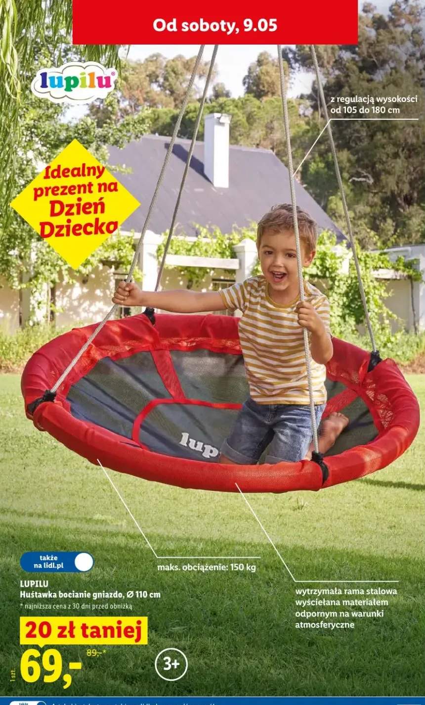 Huśtawka bocianie gniazdo Lupilu Ø110cm