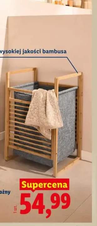 Kosz na pranie z bambusa Livarno 23x23x77cm