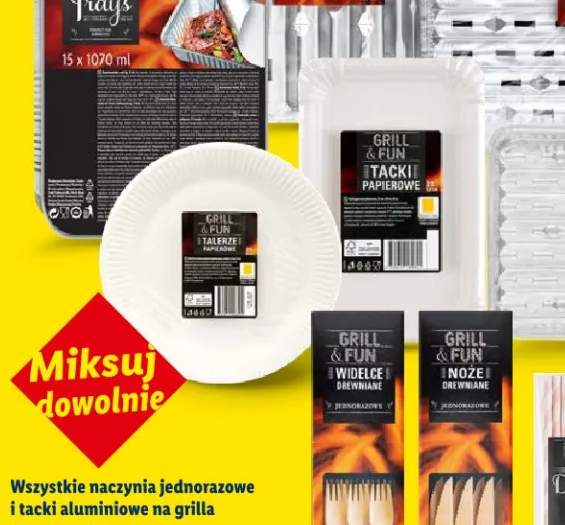 Talerze papierowe Grill & Fun jednorazowe