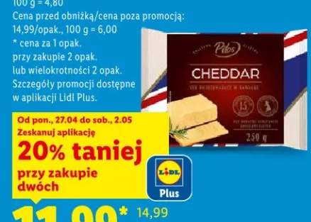 Ser cheddar w kawałku Pilos