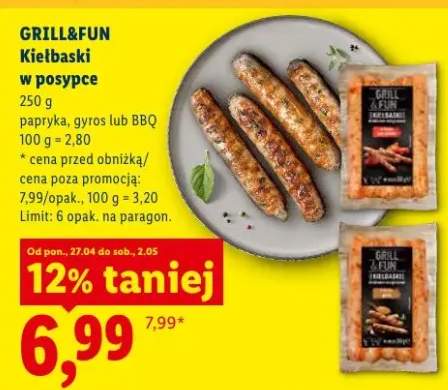 Kiełbaski w posypce gyros Grill&Fun