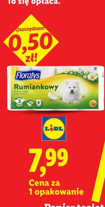 Papier toaletowy rumiankowy 3-warstwowy Floralys