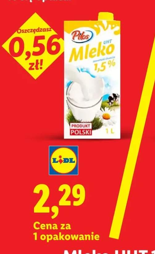Mleko UHT 1,5% Pilos