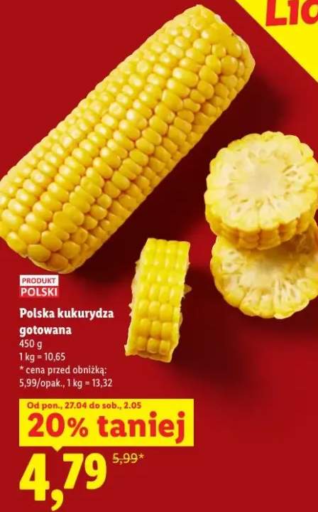 Kukurydza gotowana polska