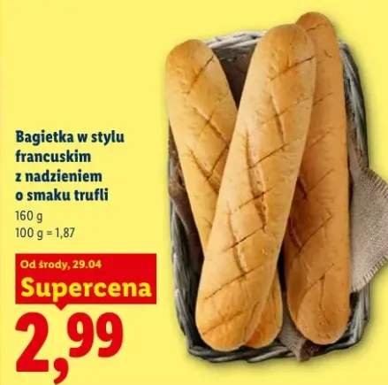 Bagietka w stylu francuskim z nadzieniem o smaku trufli Piekarnia Lidla